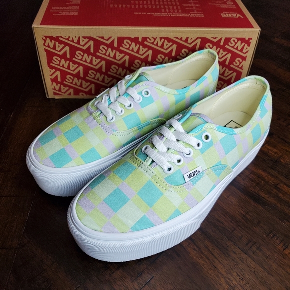 Vans Authentic Stacked Pastel Picnic Mixed Plaid Women 7, Men Size 5.5 - Picture 3 of 10